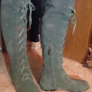 Restricted Women's Lace-Up Boots - Teal